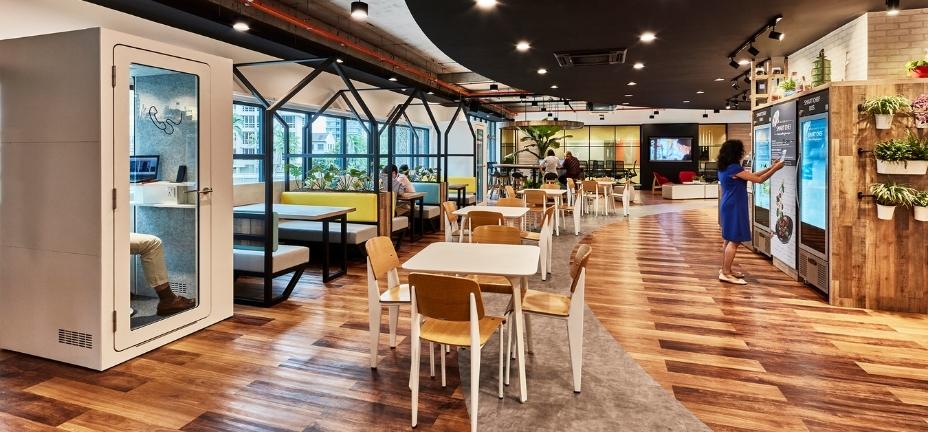 image of a modern workplace with curated dining experience sodexo